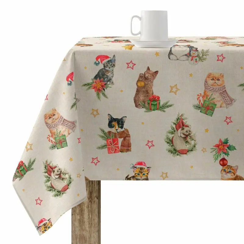 Stain-proof resined tablecloth Muaré Christmas 250 x 140 cm