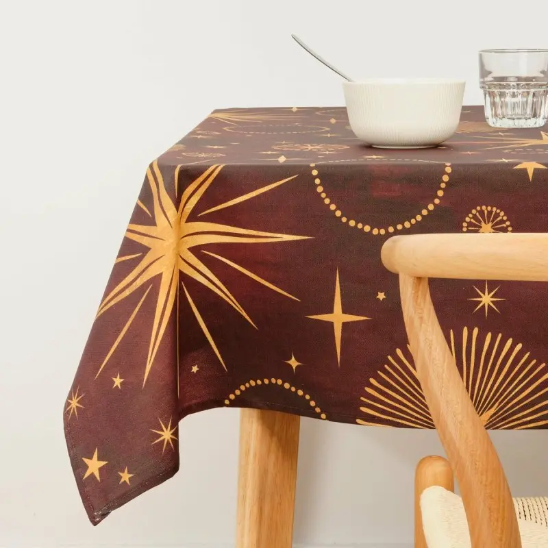 Stain-proof resined tablecloth Muaré Christmas 300 x 140 cm
