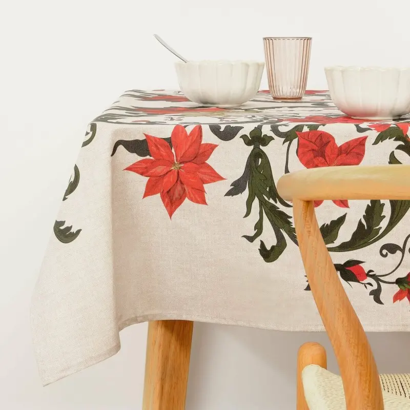 Stain-proof resined tablecloth Muaré Christmas Symetric 200 x 140 cm