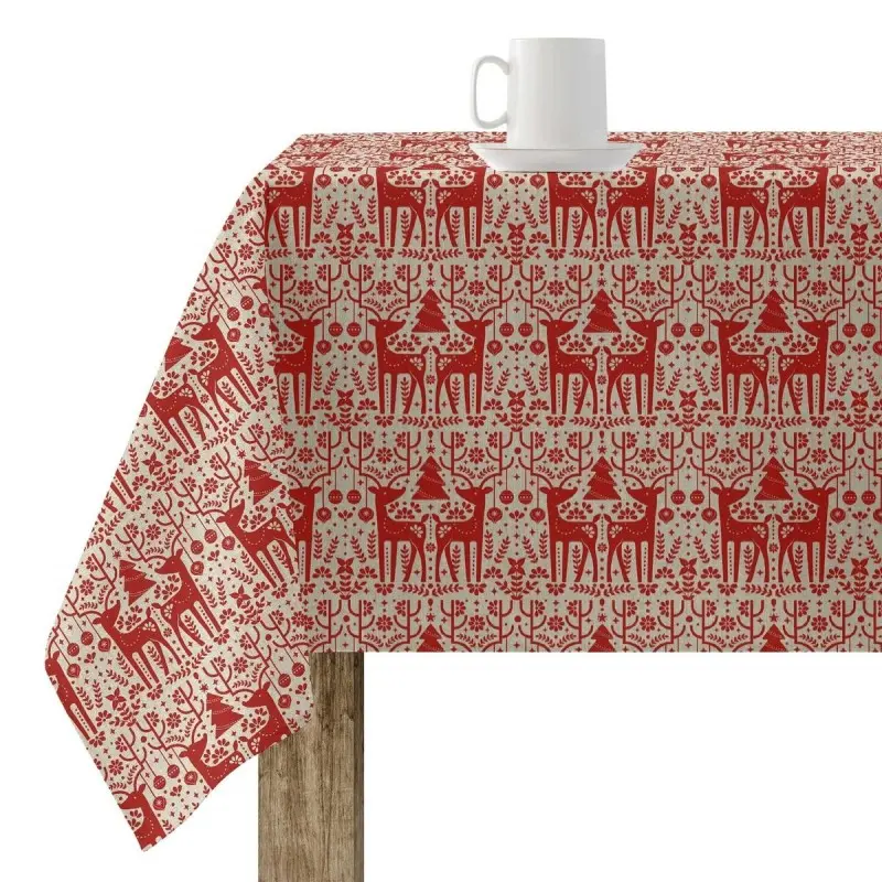 Stain-proof resined tablecloth Muaré Merry Christmas 300 x 140 cm