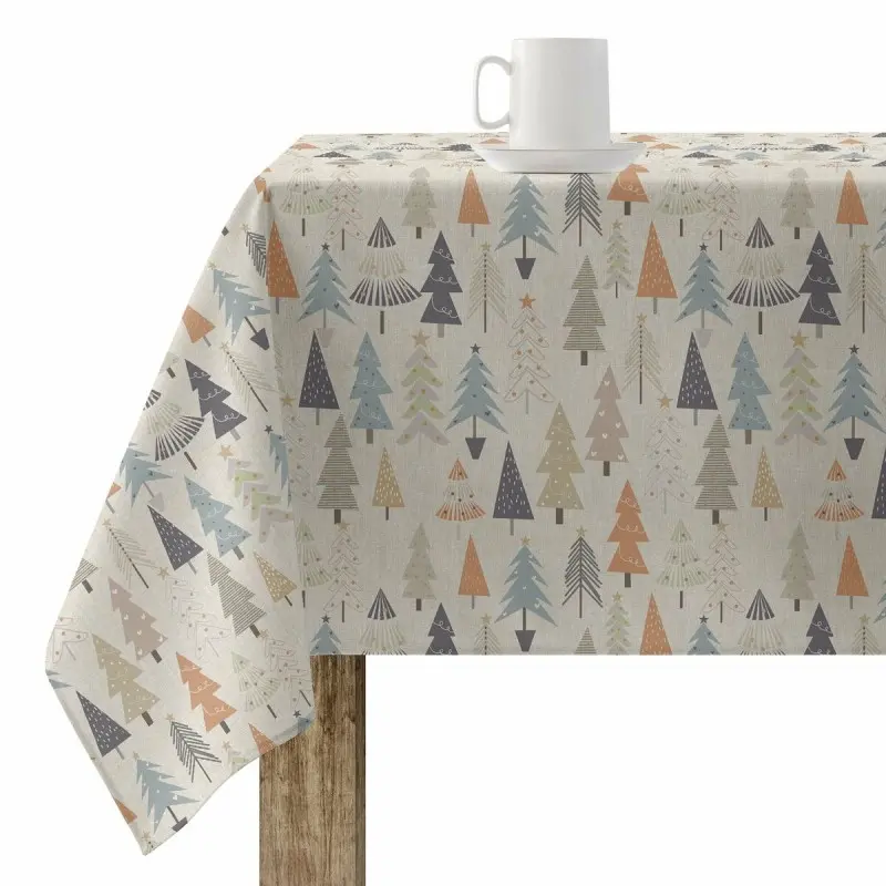 Stain-proof resined tablecloth Muaré Merry Christmas 250 x 140 cm