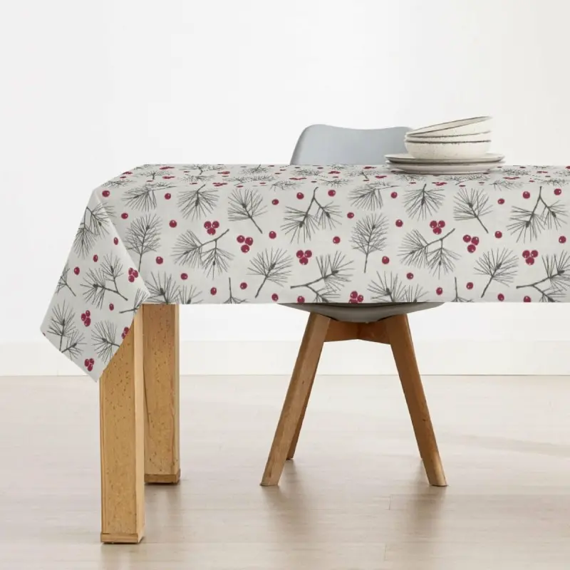 Stain-proof resined tablecloth Muaré Merry Christmas 100 x 140 cm