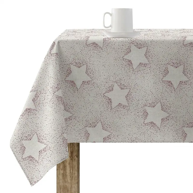 Stain-proof resined tablecloth Muaré Merry Christmas 140 x 140 cm