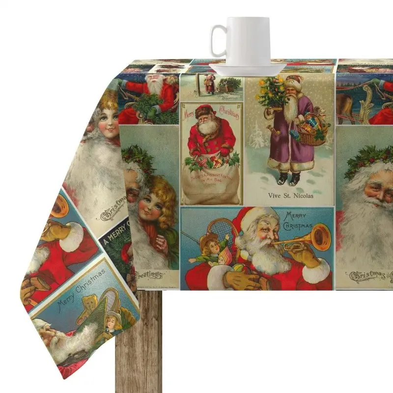Stain-proof resined tablecloth Muaré Vintage Christmas 100 x 140 cm