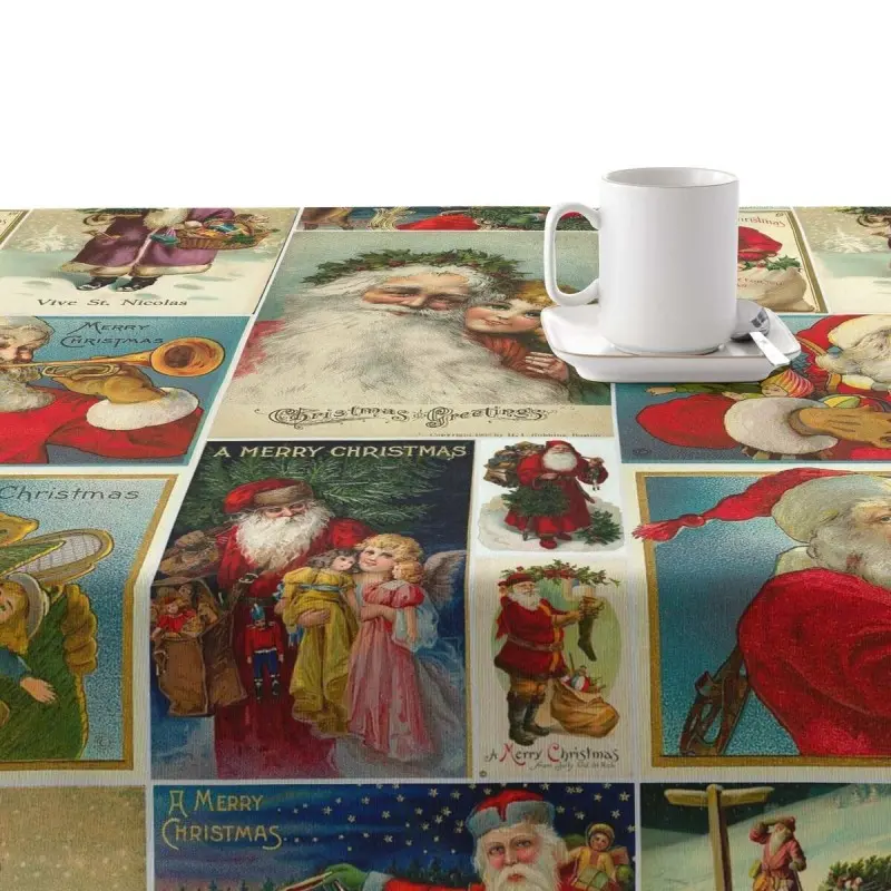 Stain-proof resined tablecloth Muaré Vintage Christmas 300 x 140 cm