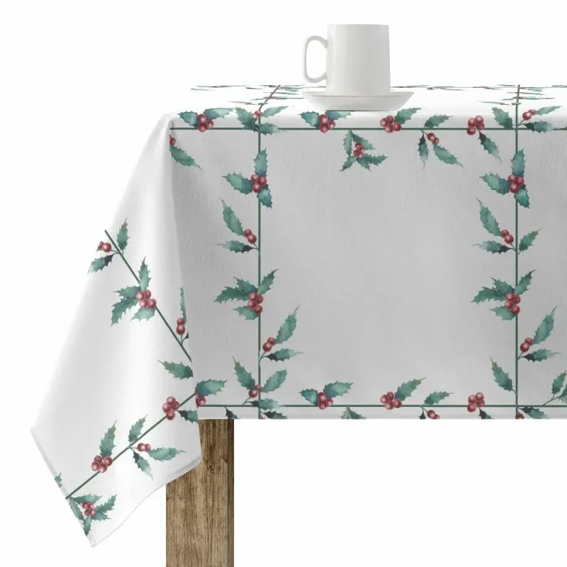 Stain-proof resined tablecloth Muaré White Christmas 100 x 140 cm