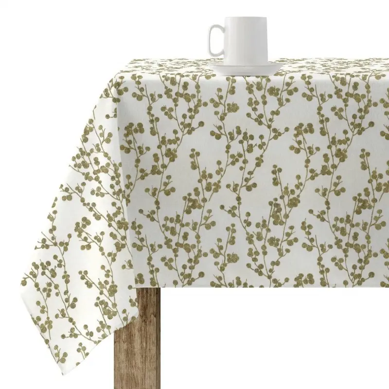 Stain-proof resined tablecloth Muaré Tree Gold 200 x 140 cm
