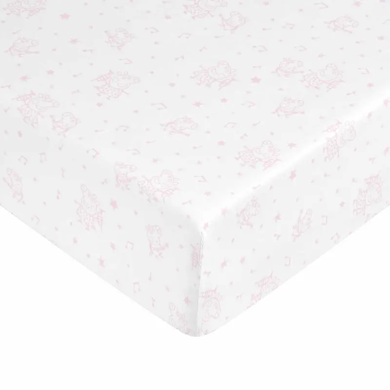 Fitted bottom sheet Peppa Pig White Pink 90 x 200 cm
