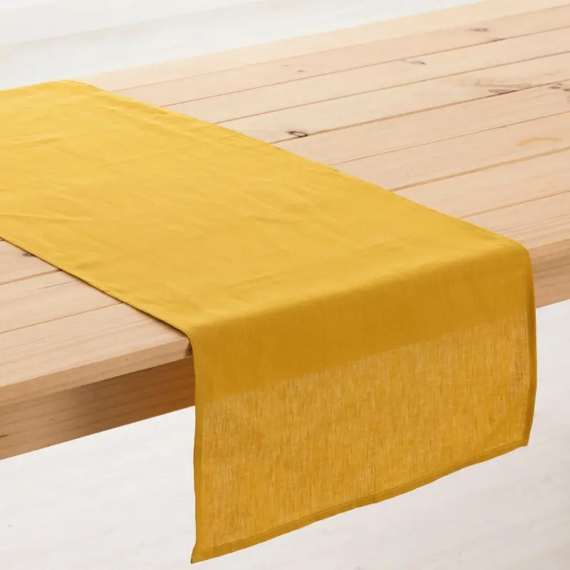 Table Runner Muaré Mustard 45 x 140 cm