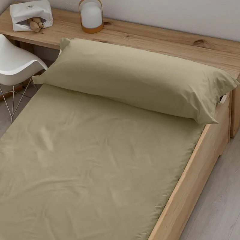 Fitted bottom sheet Ripshop Liso Brown 140 x 200 cm