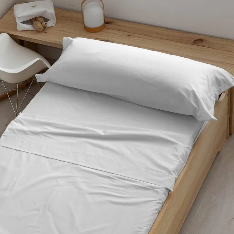 Fitted bottom sheet Ripshop Liso White 140 x 200 cm