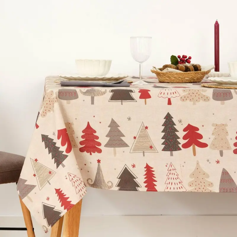 Stain-proof resined tablecloth Muaré Laponia 140 x 140 cm